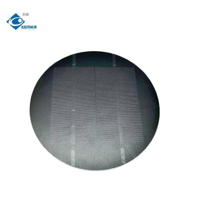 志旺新能源 圆形124mm单晶硅PET磨砂光伏板 6V草坪灯太阳能板1.2W