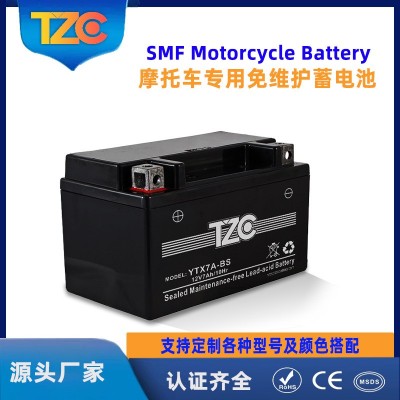 摩托车蓄电池12v铅酸免维护12V7a12v9a电瓶可充电长寿命耐用