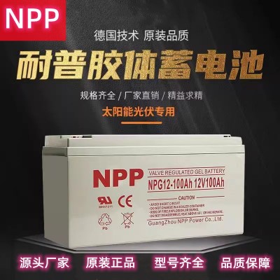 耐普NPP胶体蓄电池房车储能12V100AH150AH200A光伏电瓶免维护