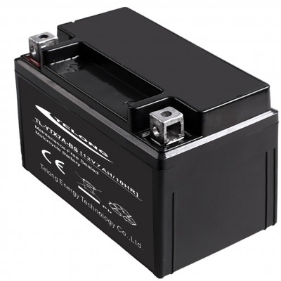 摩托车电池12N6.5L-BS启动电瓶12V6.5ah蓄电池工厂