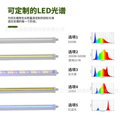 现货ledT8全光谱IP65植物生长灯温室育苗花卉140度跨境补光灯工厂