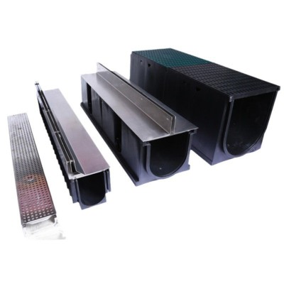 U型排水沟槽塑料排水沟 成品排水沟HDPE排水盖板U型槽线性排水沟