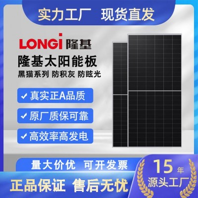 隆基LONGi太阳能光伏组件单双玻防积灰高效率高发电新能源光伏板