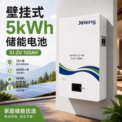 太阳能储能电池48V/51.2V壁挂式光伏储能电池离网混网发电系统